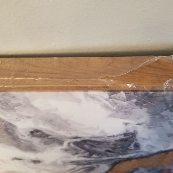 16" X 24" Marble & Gold Wood Look Framed Canvas Wall Art! New Sealed - Picture 2 of 9